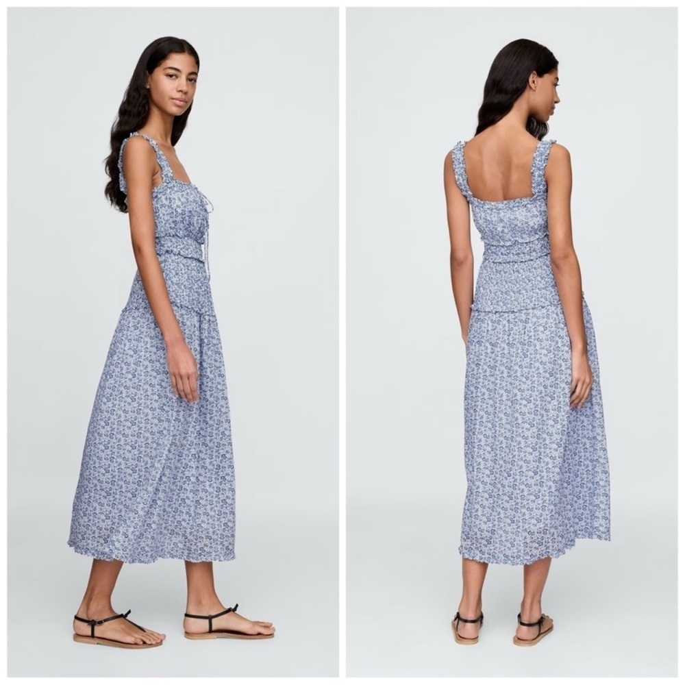 New Doen X gap Blue Floral Maxi Dress Size XXS​​
